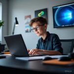 Modern blogger optimizing a website for 2026 SEO and human-centered content strategy